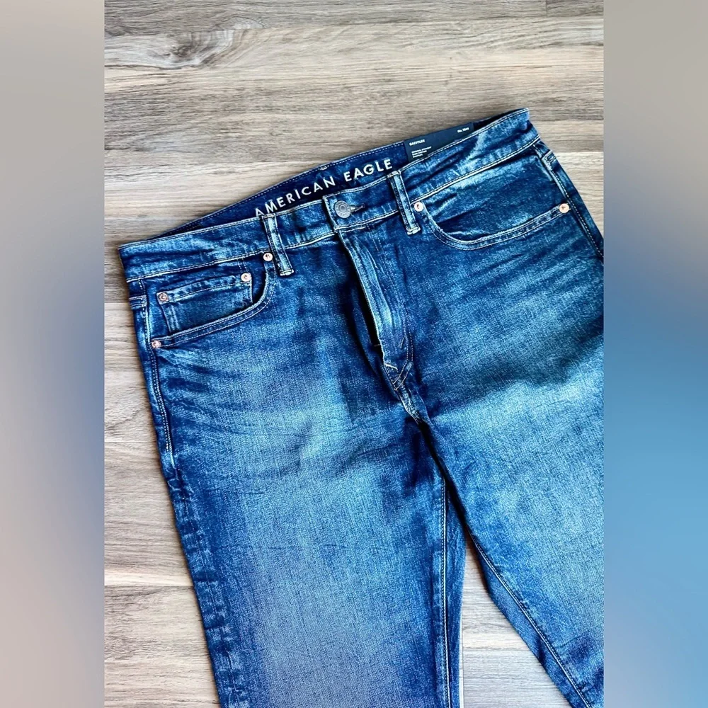 American Eagle EasyFlex Original Straight Jeans Dark Vintage Wash 34x30‎